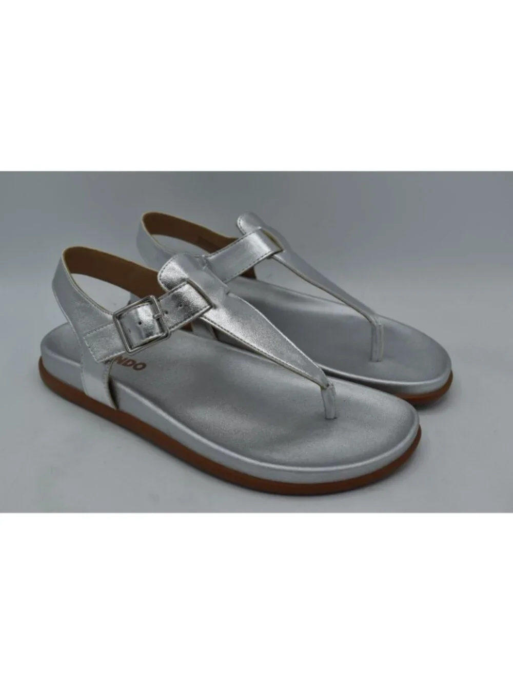 Blondo Womens Size 9 Niomi Ankle Strap Metallic Silver‎ Leather Sandals Shoes